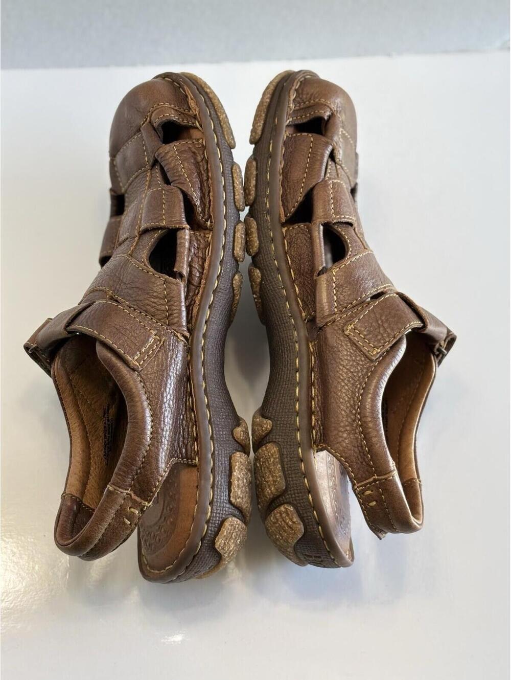 Born Cabot III Fisherman Sandals Men Sz 10 Brown Leather Closed Toe Comfort Shoe - Picture 6 of 16
